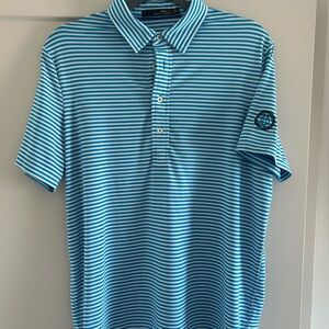 RLX Ralph Lauren Aqua Striped Polo Shirt